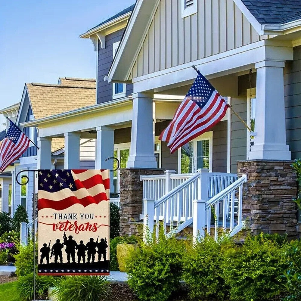 Thank You Veterans Garden Flag Double Sided 12" x 18" NEW! Home & Garden:Yard, Garden & Outdoor Living:Décor:Flags Style Your Walls